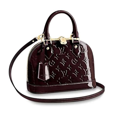 louis vuitton alma bb patent leather black tote